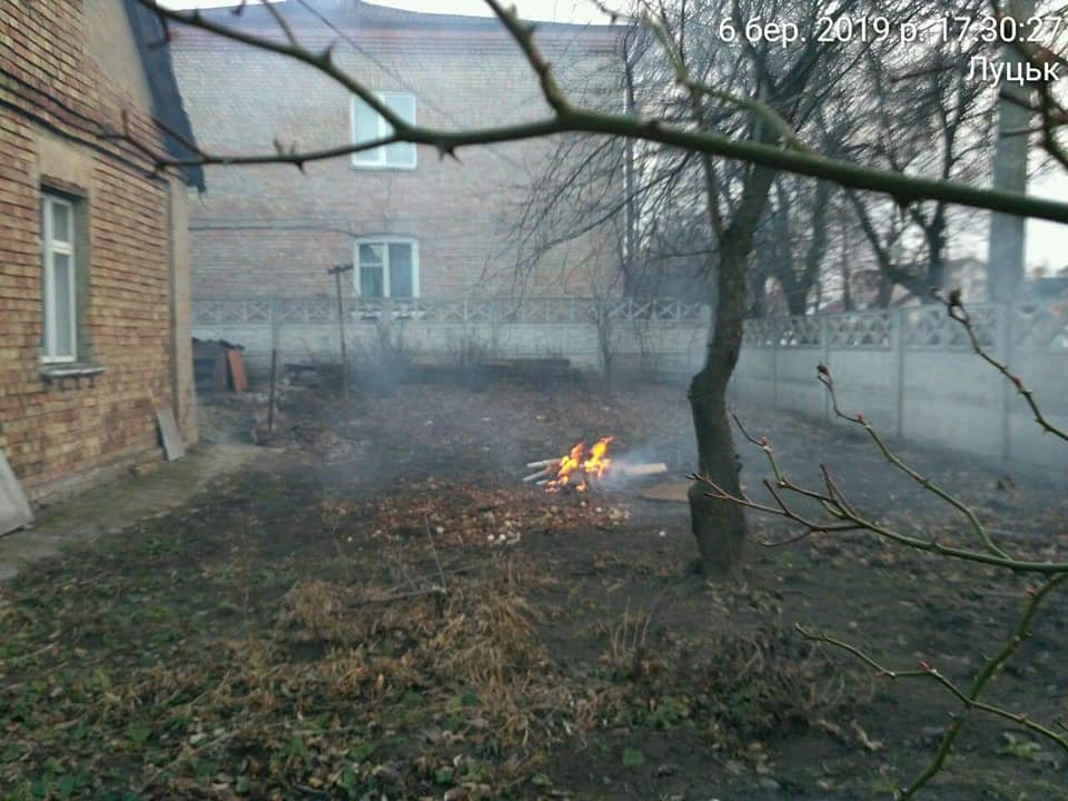 Муніципали покарали лучанку, яка розвела багаття біля будинку. ФОТО