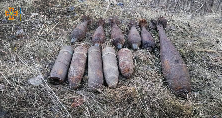 На Волині виявили мінометні міни та артилерійські снаряди часів Другої світової війни