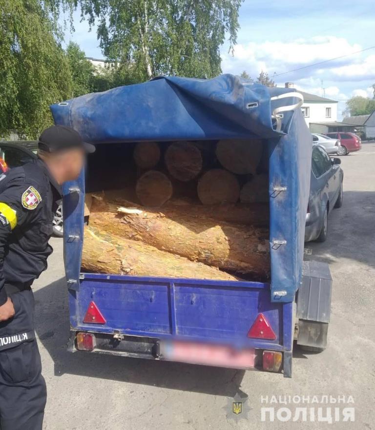 У Камінь-Каширському районі поліцейські викрили місцевого жителя на незаконному перевезенні деревини