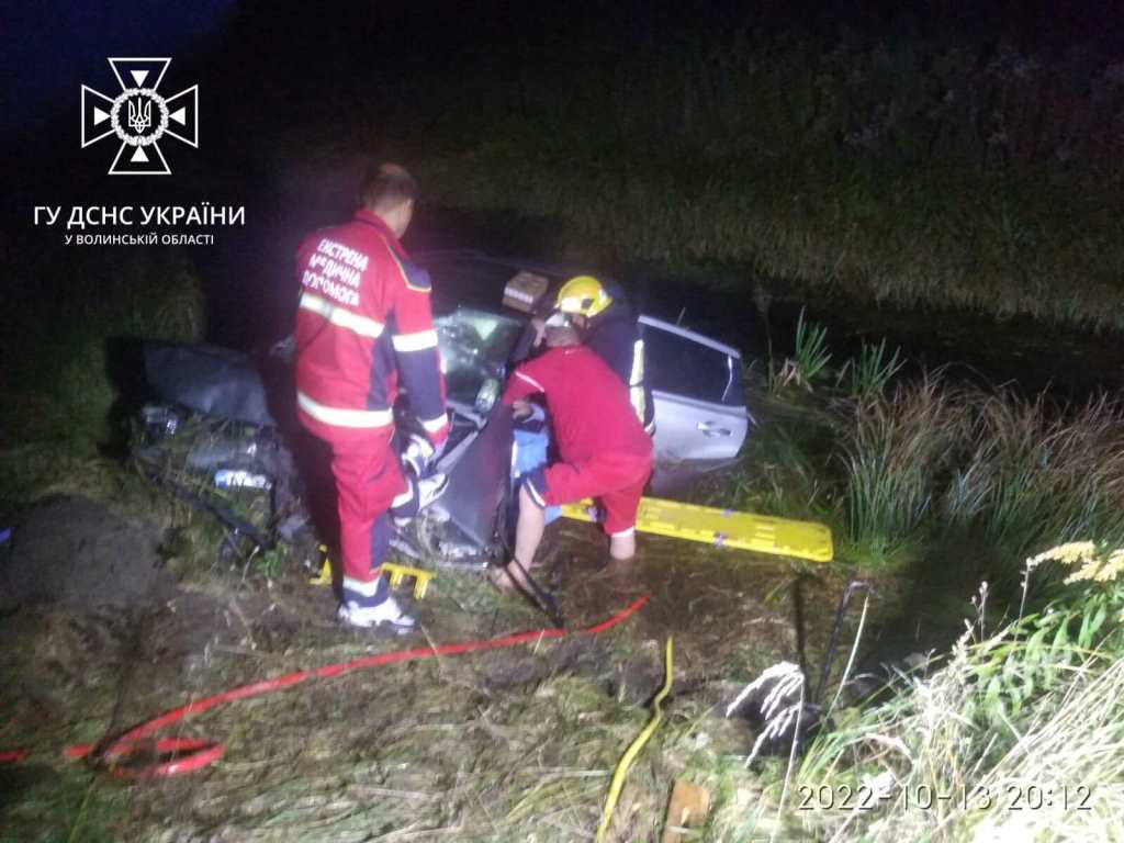 ДТП на Волині: авто втрапило у канаву, для порятунку людей залучали рятувальників