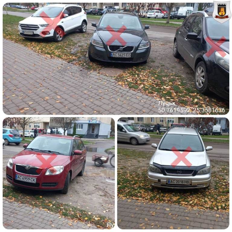 У Луцьку муніципали попереджують про штрафи за паркування на зелених зонах