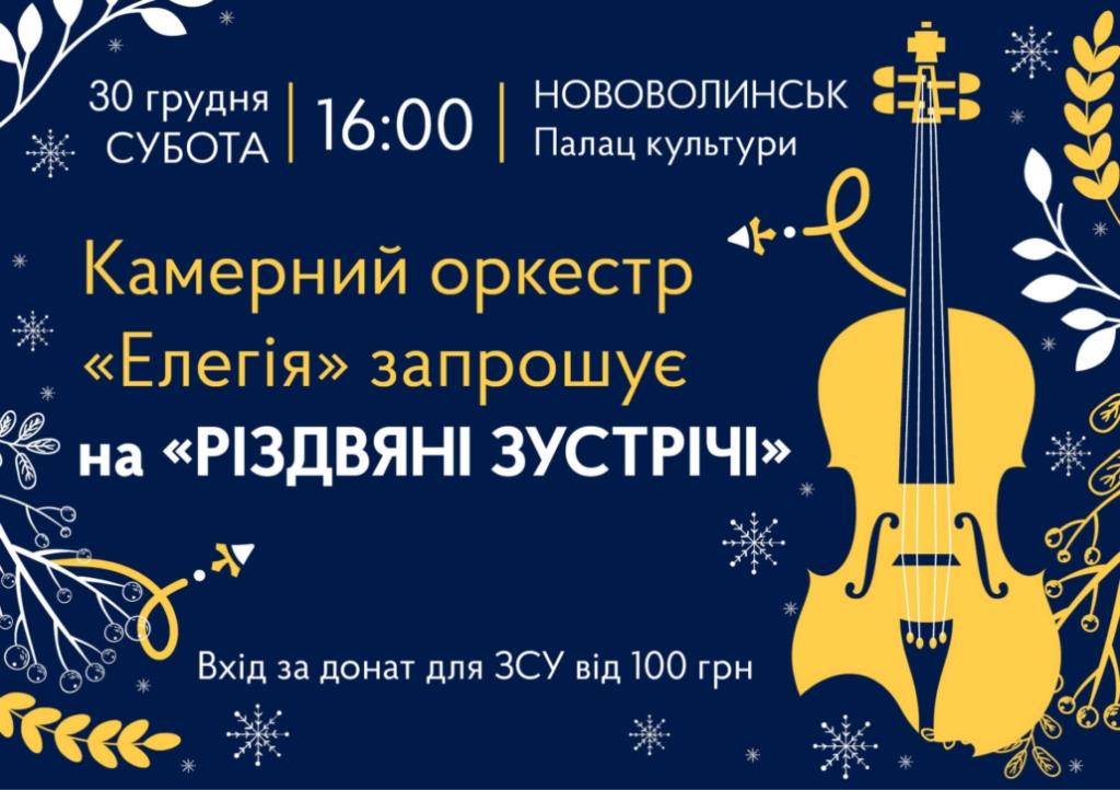 У Нововолинську запрошують на концерт камерного оркестру «Елегія»