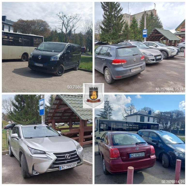 У селі Луцької громади виявили автомобілі, які паркуються га зупинці громадського транспорту