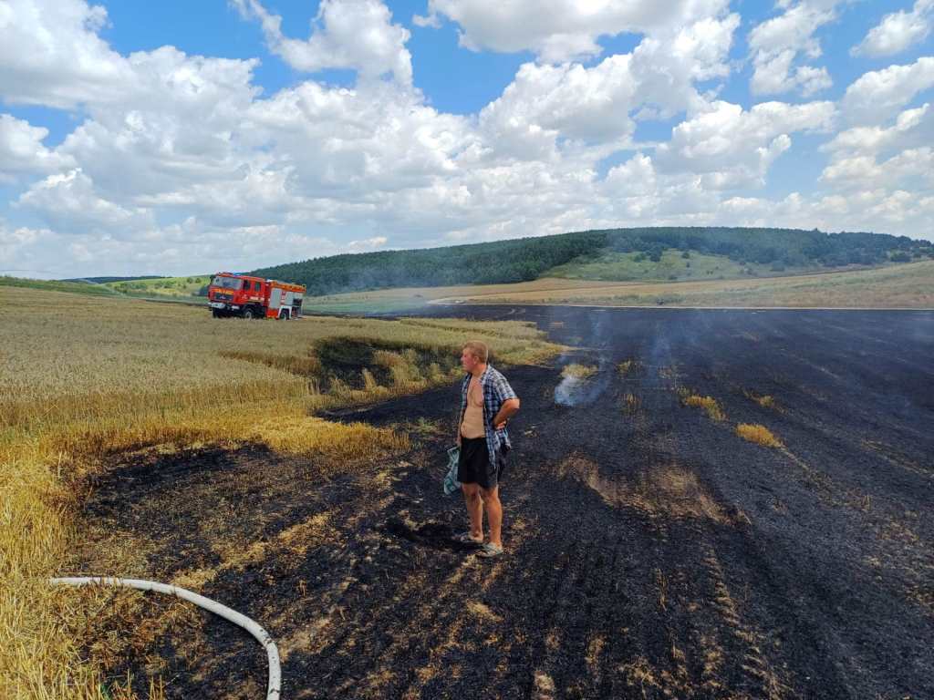 Луцькі вогнеборці ліквідували пожежу стерні та пшениці