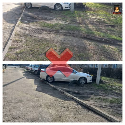 У Луцьку муніципали виявили масове паркування авто на території зеленої зони