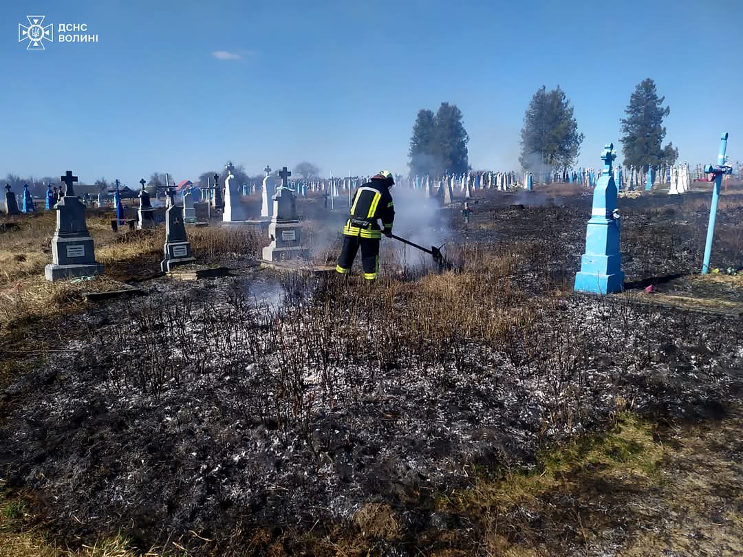 У Старій Вижівці горіло кладовище