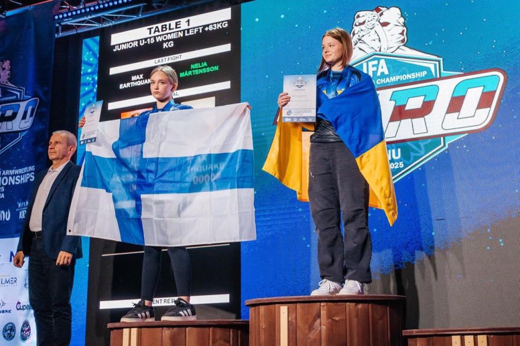 Учениця Боратинського ліцею виборола золото та срібло на Чемпіонаті Європи з армреслінгу