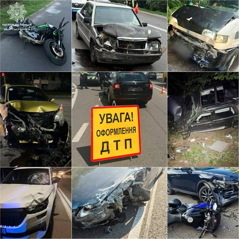 За липень на Волині – понад сто ДТП з потерпілими