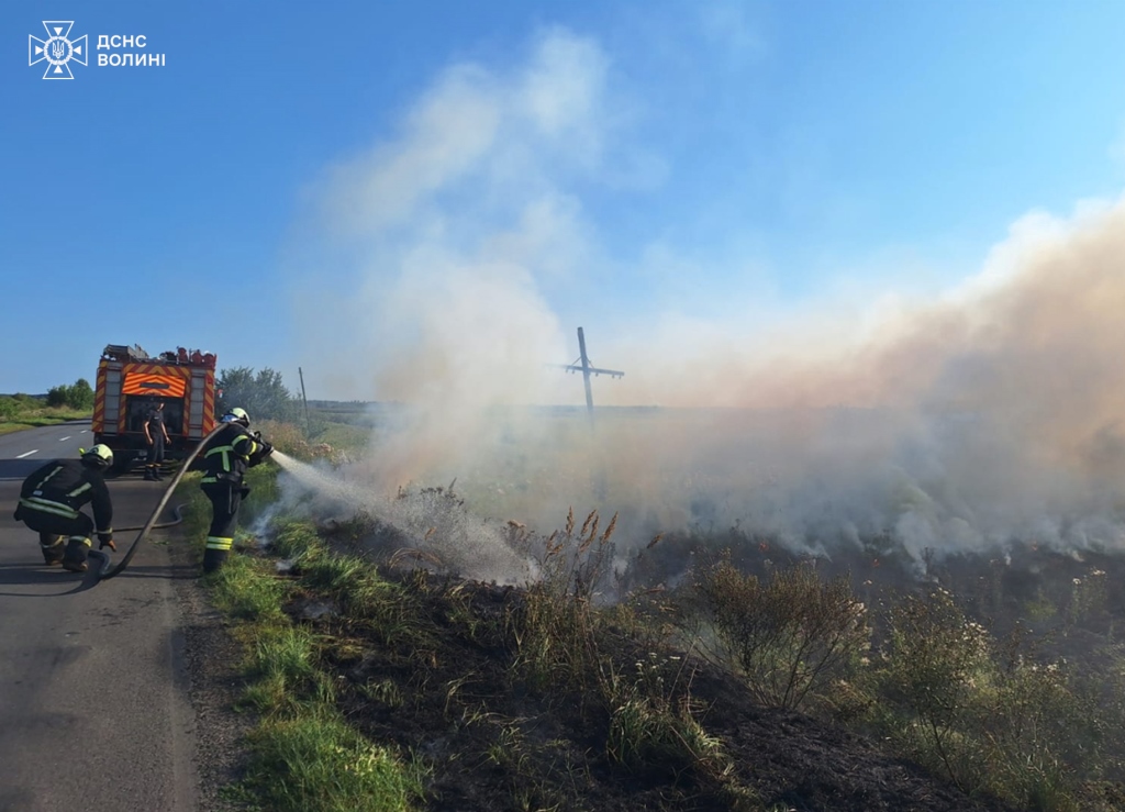 Рятувальники ліквідували чотири пожежі сухої рослинності, що трапилися на Волині минулої доби