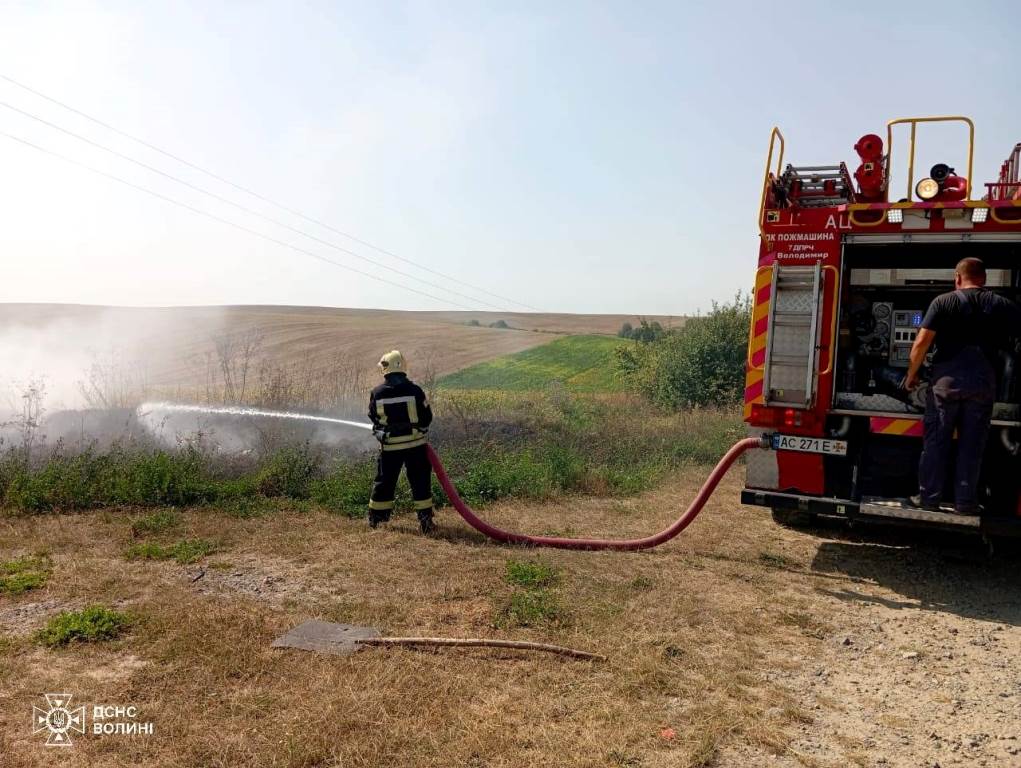 На Волині ліквідували низку пожеж на відкритих територіях