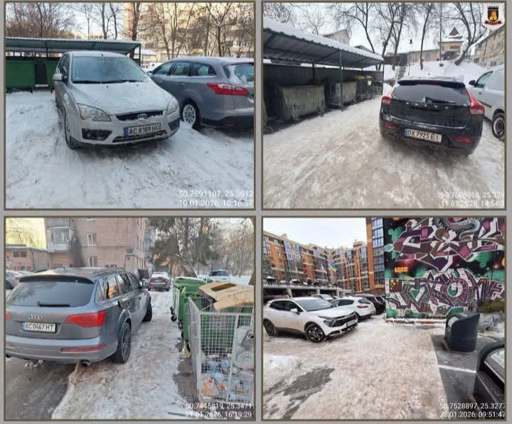 Луцькі муніципали просять водіїв не залишати авто біля сміттєвих баків