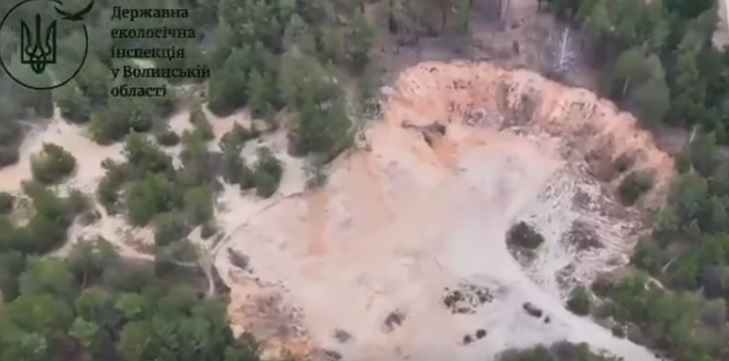 У Любешівській громаді виявили незаконний видобуток піщаної суміші