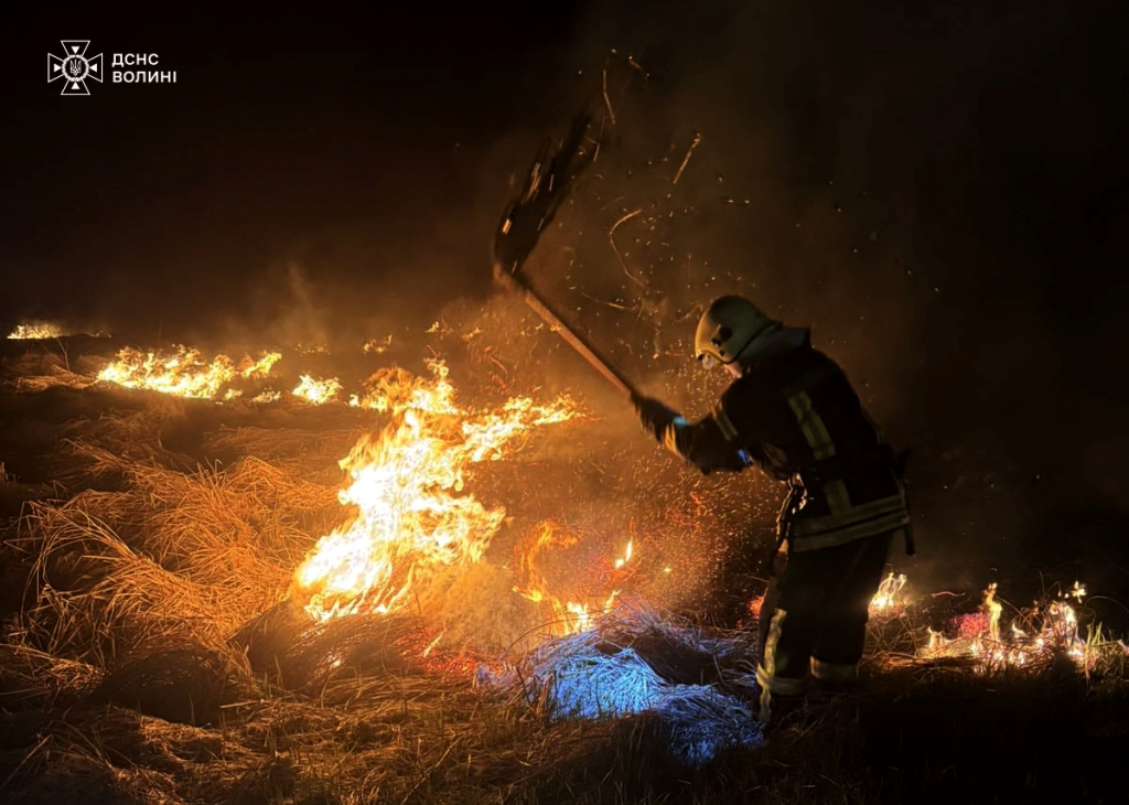 За минулу добу рятувальники Волині ліквідували дві пожежі сухої трави на відкритих територіях