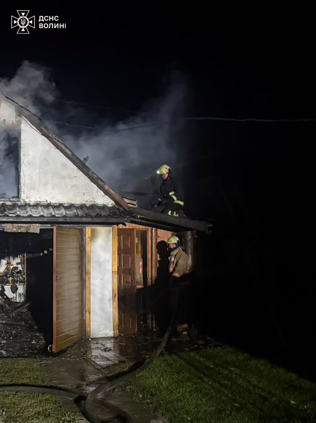 На Волині ліквідували пожежі сухої трави та господарської споруди