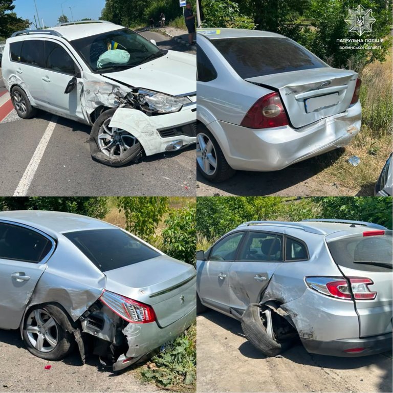 У Луцьку сталася ДТП за участю нетверезого водія та пʼяти автомобілів
