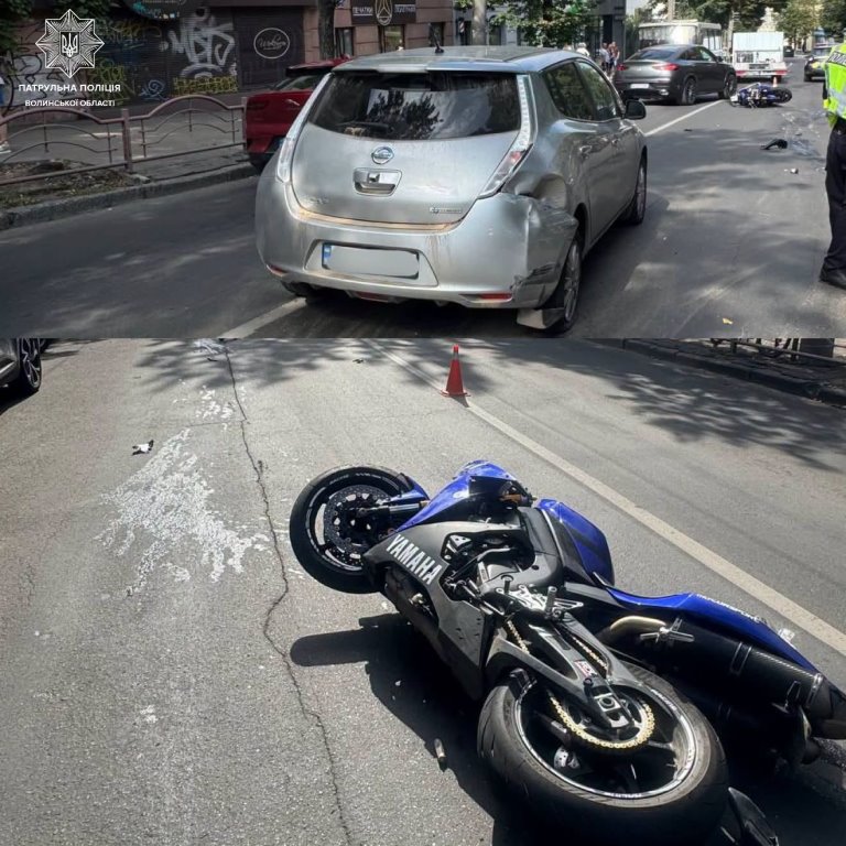 У Луцьку мотоцикліст зіткнувся з двома автомобілями