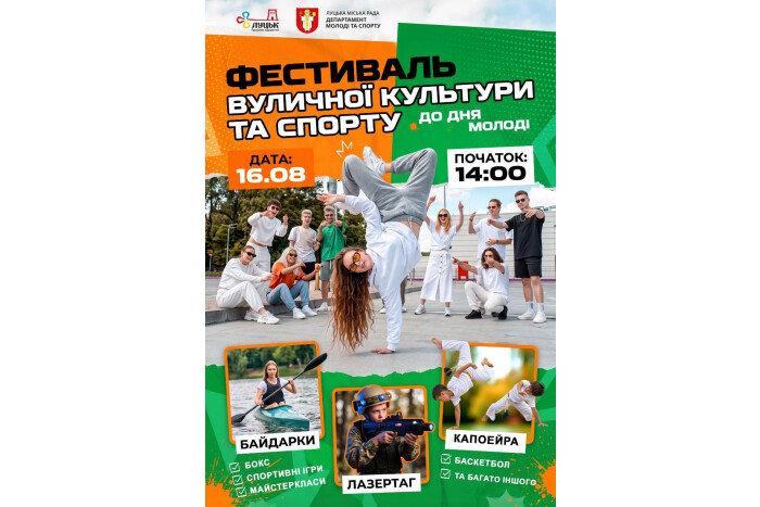 У Луцьку до Дня молоді організовують масштабний фестиваль вуличної культури та спорту
